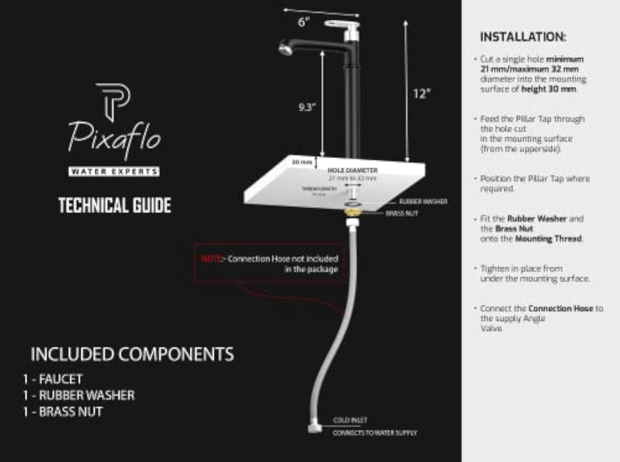Curio Brass Extended Tall Body Pillar Cock Tap