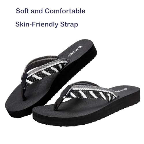 Ampeo Women's Arch Support Flip Flops Comfortable Casual Summer Beach Thong Sandals