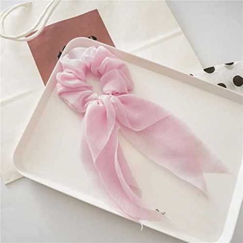 LJHG Mousseline de Mousseline de Ruban Cheveux snunchies Cheveux Cravates Corde Femmes élastiques Bandes Foulard Cheval Titulaire des Filles Cheveux-6 Cover