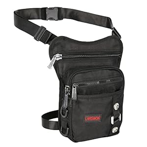 Larswon Waterproof Thigh Pack Leg Pouch Bag Panel Motorcycle Bag Black