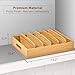 Umilife Kitchen Cabinet Organizer for Food Storage Container Lids, with Adjustable Dividers, Bamboo Drawer Caddy, Box for Kitchen Storage And Organization