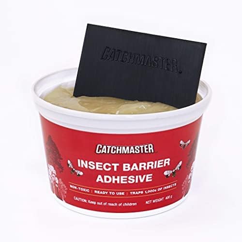Catchmaster Tree Banding Insect Barrier DIY Kit 15oz Pail & Spreader Lantern Fly & Ant Trap Outdoor Adhesive Crawl Insect Trap Glue Trap for Protecting Trees, Fruits and Plants