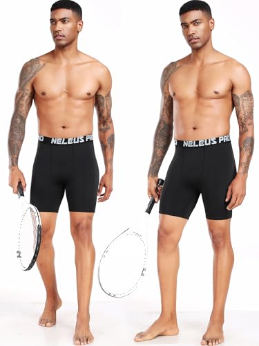 NELEUS 3 or 6 Pack Compression Shorts for Men Spandex Sport Shorts Running Athletic Workout Performance Baselayer Underwear2