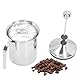 OUKENS Milchaufschäumer Krug, 800ML Edelstahl Manueller Milchaufschäumer Doppelschicht Tassenaufschäumer Tasse für Milchaufschäumer Latte Art