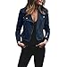 Produktbild Kolila Damen Kunstlederjacke Frauen Retro Rivet Zipper Up Revers Motor Jacke Bomber Punk Cropped Coat Outerwear Oberbekleidung
