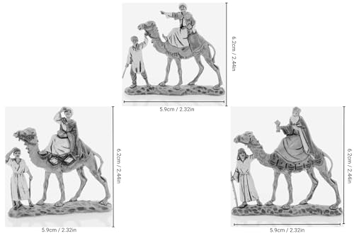 Moranduzzo DREI Könige auf Kamel Für 3,5 cm Krippe Maßstab 1:16 – Micro 3,5 – Unzerbrechliche Figur, Stil 18. Jahrhundert, Handbemalt, Bildhauer M. Landi, Made in Italy