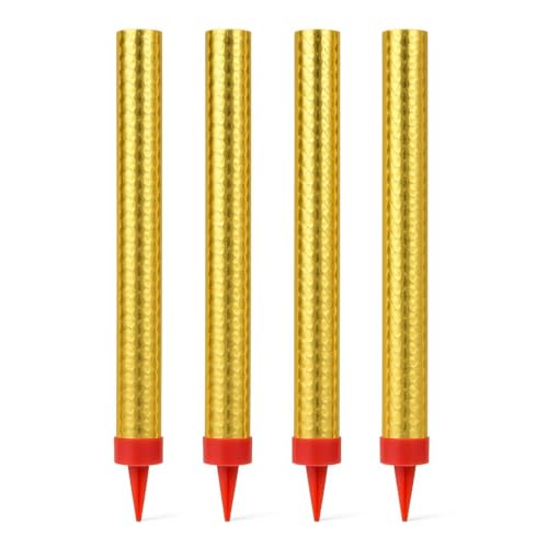 Lot de 4 Fontaines à Gâteaux Dorées - Bougies Anniversaire Éclair - 60 Secondes - Décoration Gâteau Fête Mariage Soirée - Étincelles Sûres...