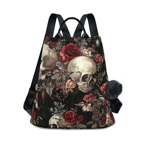 Sac à dos vintage tête de mort rose femme idéal pour les sorties urbaines et cours