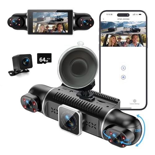 360° Dashcam Auto Vorne Hinten 4 Kanal Dash Cam Auto Kamera FHD 2K+1080Px3,4×140° Weitwinkel,WDR-Nachtsicht (8 IR-LEDs), 3\" IPS Display,G-Sensor,24/7 Parkmodus,Loop-Aufnahme, inkl. 64GB SD-Karte, App 360° Dashcam Auto Vorne Hinten 4 Kanal Dash Cam Auto Kamera FHD 2K+1080Px3,4×140° Weitwinkel,WDR-Nachtsicht (8 IR-LEDs), 3\" IPS Display,G-Sensor,24/7 Parkmodus,Loop-Aufnahme, inkl. 64GB SD-Karte, App