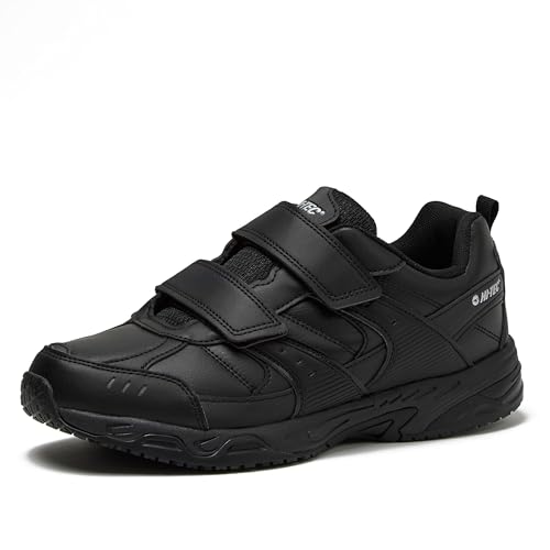 HI-TEC Fusion SR Strap Non Slip Hook and Loop Mens Shoes 9 Medium Black