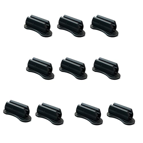 UNTERING 10 clips de silicona para bolígrafos, soporte adhesivo para lápices, para escritorio, pared, nevera, pizarra, portapapeles, archivos, doble ranura