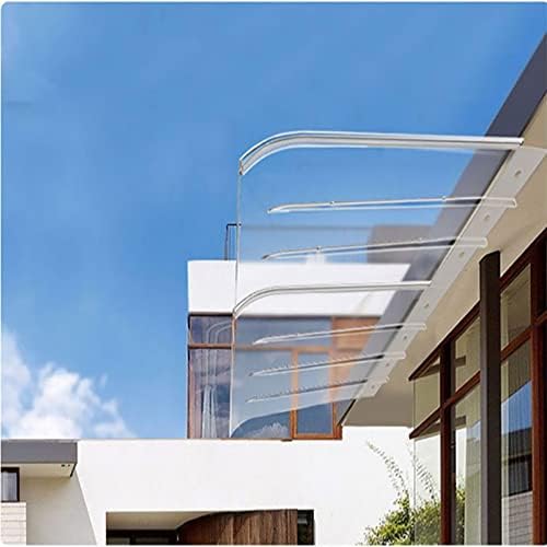 Door Window Awning,Outdoor Patio Awning Canopy,Transparent Window Awning,UV Rain Snow Protection Patio Sun Shetter,Arch Design Door Patio Canopy,Entry Awning,Transparent Polycarbonate Cover (Size : W