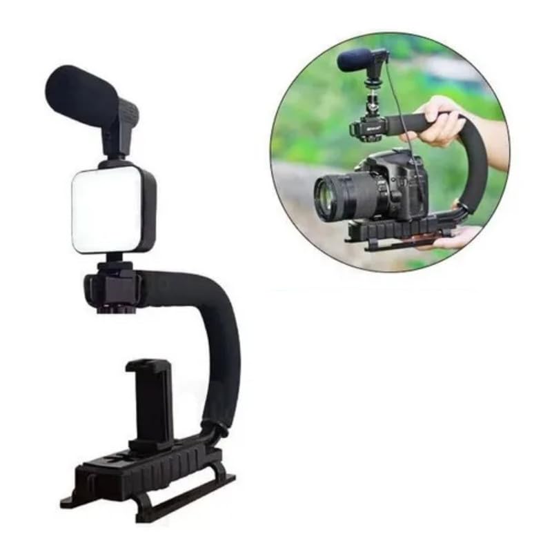 Drumstone 𝟏𝟓 𝐘𝐞𝐚𝐫𝐬 𝐆𝐮𝐚𝐫𝐚𝐧𝐭𝐞𝐞, C Shape Handheld Camera Stabilizer Gimbal, U Shaped Video Making Kit for Smooth Outdoor Videography, Portable Accessories for Content Creators