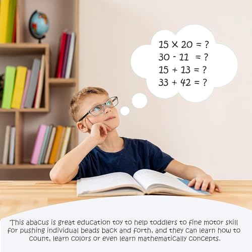 ZELVO Wooden Calculation Shelf | Abacus Counting Addition Subtraction | Maths Learning Early Educational Kit Toy for Kids 3+ Years - Image 9 thumbnail