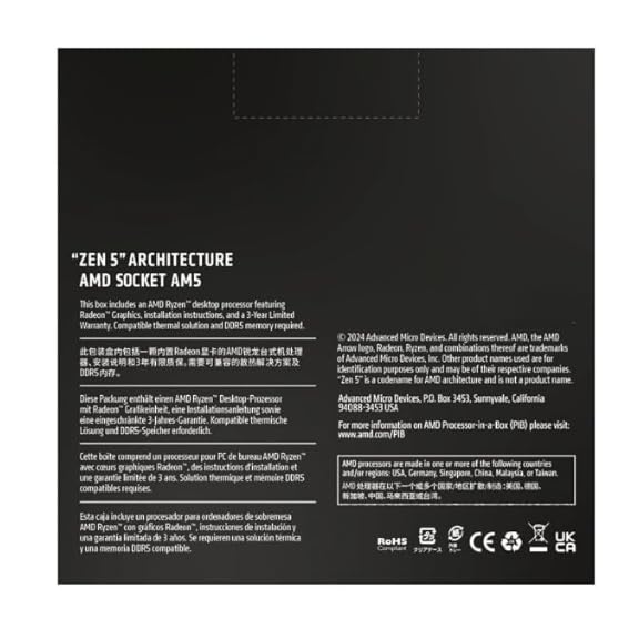 Image of AMD Ryzᥱn 9 9950X | 16 Cores 32 Threads | Up to 5.7GHz | 64MB Cache | Integrated Radeon Graphics | DDR5 Support | AM5 Socket | System Memory DDR5-100-100001277WOF | Seller Warranty