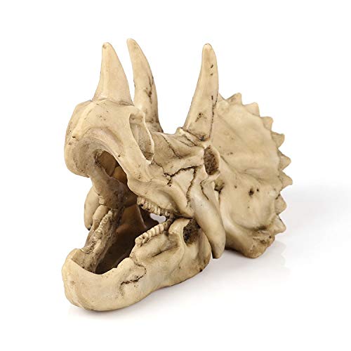 Estatua de cráneo de dinosaurio de resina decorativa para jardín y casa