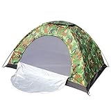 Polyester XJBTBA Green Camouflage Single with Screen Door Anti-Mosquito Fishing Camping Tent