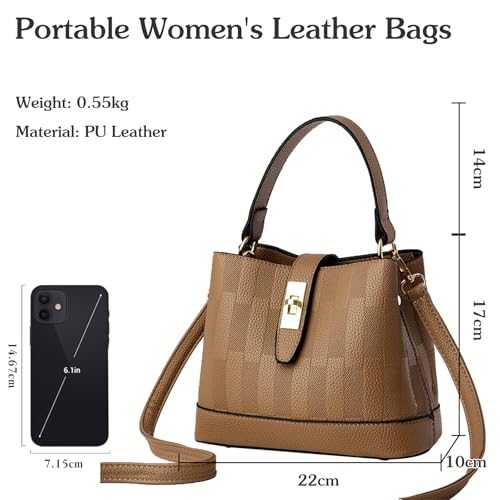 Bolso de hombro de cuero PU para mujer elegante miniatura 4