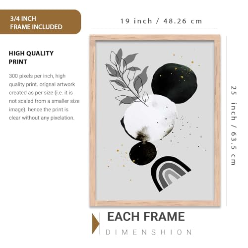 Image of kotart Paintings Modern Art Wall Decor Framed Paintings for Bedroom Room Living Room - Framed Wall Posters /Paintings with Frame - Paintings for Wall Decoration Set of 3-D (Art 2, 19x25 inch)