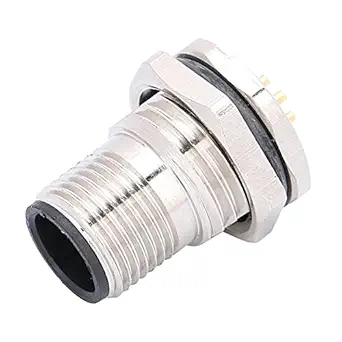 Panel Back Mounting Socket, Industrial Connector Damping Design AWG22 0.34mm? Good Conductivity 4A for Electrical Equipments