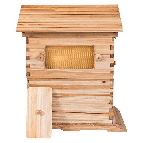 Image of Lwestine Flow Hive Beehive kit Automatic Wooden bee hive House kit Beehive Boxes with 7 Peice Comb Honey Frames for Beginning and Professional Beekeepers