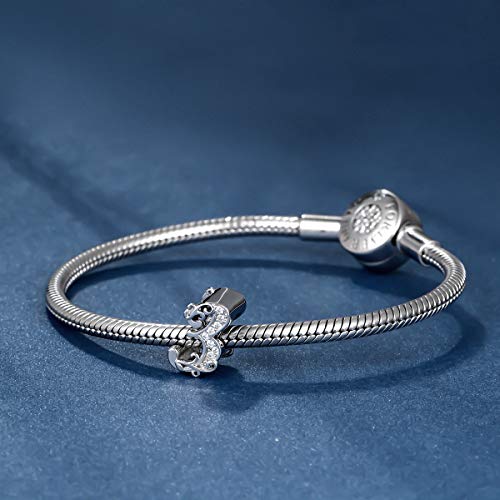 Forever Queen Number Charms 925 Sterling Silver Number 3 Charms Fit Charms Bracelet Necklace Meaningful Numbers Birthday Anniversary Women Men Girls Boys Gifts #TOP3