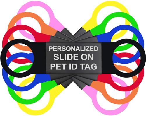 Dr. Fremont's Slide On Silent No Noise Stainless Steel and Silicone Personalized Customizable Dog and Cat Tags for Pets Collars