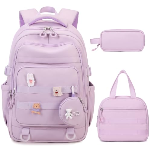 Image of ACESAK Girls Backpack - 3PCS Backpack for Cute School Backpacks for Girls