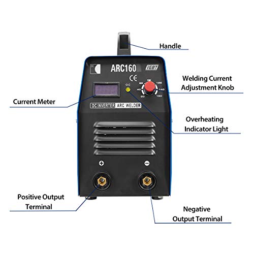 ARC-160 Mig Welding Machine with IGBT Digital Display LCD Screen,Mask,Aluminum Welding Wires,Dual Voltage 110/220V Portable Anti-Stick Lift-TIG Welding Equipment