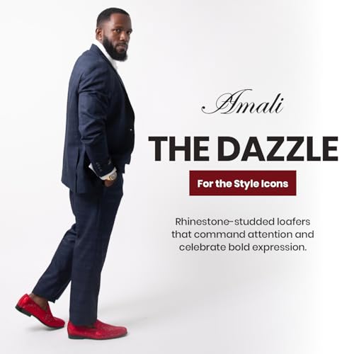 Image of Amali Men's Embellished Velvet Tuxedo Loafers, Smoking Slippers