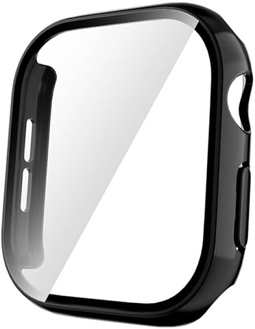 Zore Apple ile uyumlu Watch 10 42mm Sert PC Kasa ve Ekran Koruyucu Watch Gard 35 Koyu Siyah