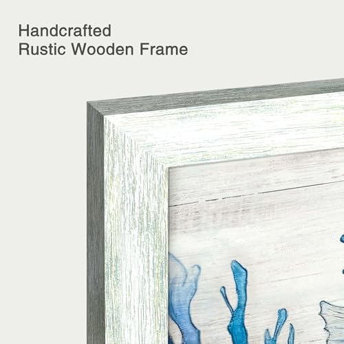 ARTISTIC PATH Ocean Seahorse Framed Wooden Wall Art, 24x16 Inch by ARTISTIC PATH - Used condition - Image 2