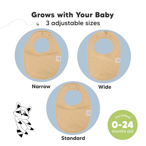 Image of 8-Pack Organic Baby Bibs for Boys, Girls - Soft Cotton Drooling and Teething Bibs for Baby Girl & Boy, Extra Absorbent, Easy To Clean & Put On for Toddler, Newborn, Infant 0-24 Months (Terracotta)