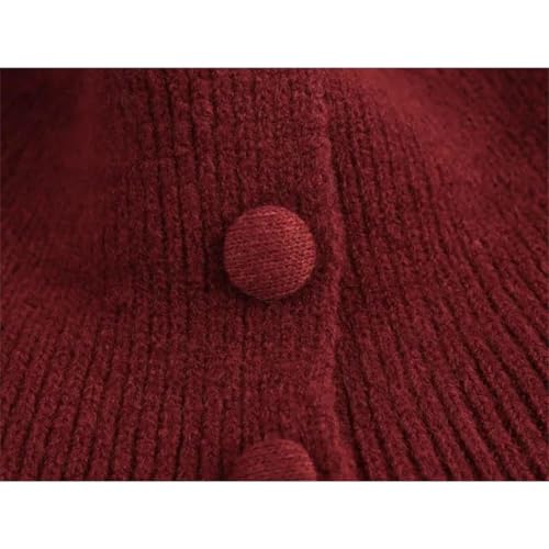 Women's Vintage Turtleneck Long Sleeve Single Breasted Regular Fit Cozy Solid Knit Cardigan Sweater4