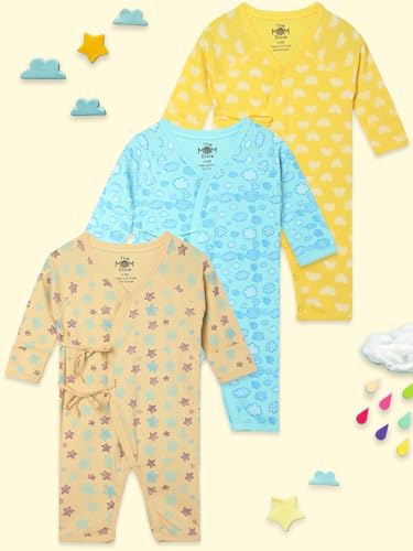 Image of The Mom Store Baby Romper Jabla Style Combo For Boys And Girls | Cotton | Soft Infant Bodysuit | Trendy Stylish Sleepwear For Newborn Baby | Printed | Unisex Comfortable Everyday Baby Wear