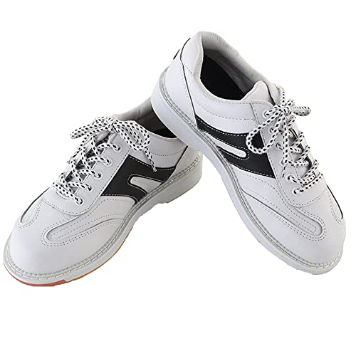 VEACAM Bowling Footwear, Youth Bowl Shoes Breathable Walking Shoes Lightweight Bowling Sneakers for Men Women,White,4