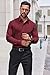 COOFANDY Dress Shirts for Men Long Sleeve Button Down Stain Shield Stretch Shirts Regular Fit Formal Business Shirt Red
