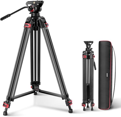 【Andoer】【最大高約180cm】【ビデオ三脚】【送料無料】 Amazon | NEEWER 189cm ビデオ三脚 アルミ合金製 大型プロ三脚