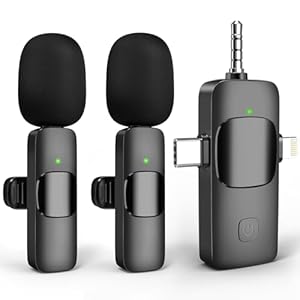 3 in 1 Wireless Microphones for iPhone, iPad, Android, Camera, USB-C Microphone, Mini Microphone with Noise Reduction – Perfect for Video Recording, Vlogging, YouTube, TikTok