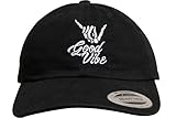 Good Vibe Bones Hand Shaka Cool Vintage Hipster Embroidered Graphic Adjustable Cap Hat (Black)