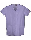 Cherokee Women's Workwear Scrubs Snap Front V-Neck Top, Orchid, X-Large