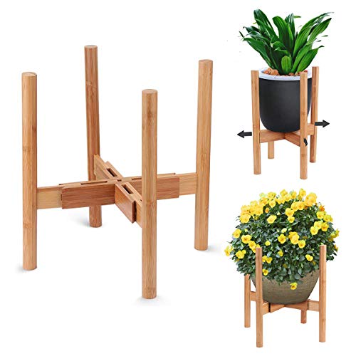 Soporte para plantas,MOMSIV Soporte para Macetas Estantería de Flores de Madera de Mediados de Siglo,para el hogar,Balcón - Modern Home Decor Garden Gift(Planta y Maceta NO Incluidas)