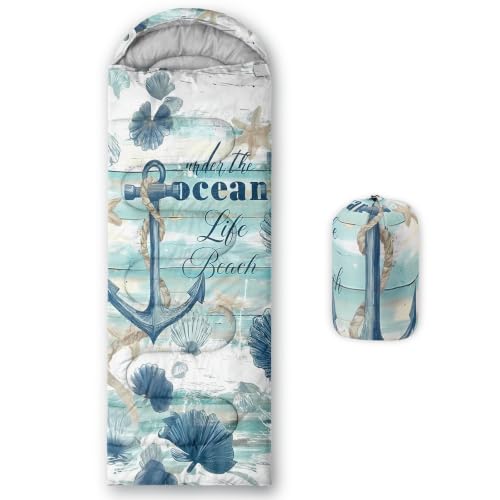 Saco de Dormir AILONEN Farmhouse Patchwork, diseño estampado 3D con patrón de rayas florales, impermeable, para camping y senderismo para adultos