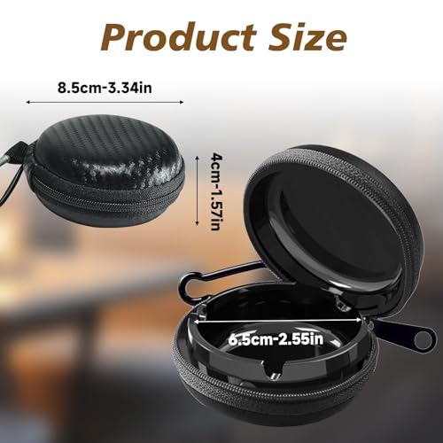 Taschenaschenbecher - Tragbarer Metall-Aschenbecher Mit Schlüsselring, Geruchssicher (Schwarz)