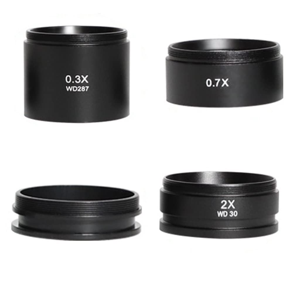 Microscope WD165 0.5X 0.7X 0.3X 1.0X 2.0X Microscope Objets Auxiliaires Filetage de Lentille M48mm for Lentille de Barlow de Microscope à Zoom Stéréo Trinoculaire(0.3X 0.7X 1.0X 2.0X)