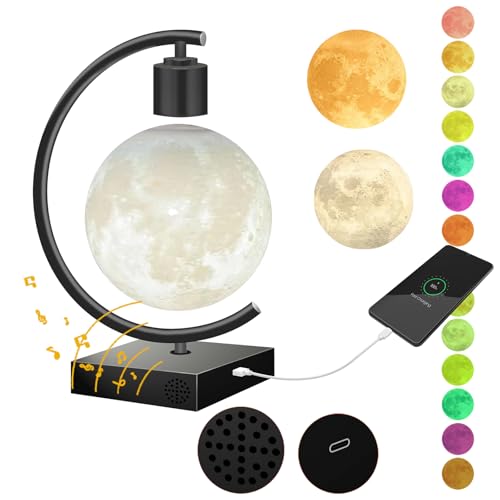 Floatidea Magnetic Levitating Moon Lamp with Bluetooth...