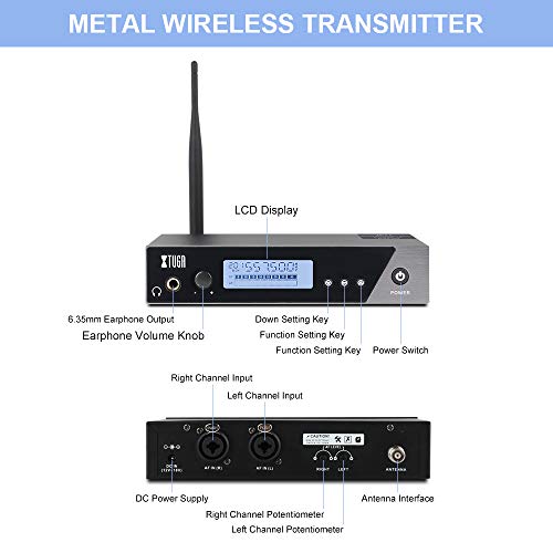 Xtuga 8746510 Iem1100 Uhf Single Channel In Ear Monitor System Selectable Frequency Wireless Professional In-Ear Monitor System Ideal thumb #2
