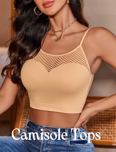 Image of Avidlove Sexy Tops for Women Fishnet Crop Tops Y2k Bralette Hollow Out Camisole Going Out Lingeries Top