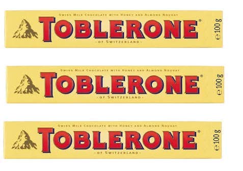 Toblerone Swiss Milk Chocolate Bar, 100G ( Pack Of 3 ), 300 Gram