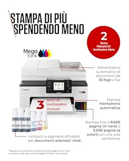 Canon Stampante WiFi per Casa e Ufficio MAXIFY GX2050 - Stampante Multifunzione MegaTank con Scanner, Fax e Fotocopiatrice per Casa | Connettività WiFi, Ethernet e USB
